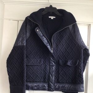 Quilted Navy Jacket with Zipper